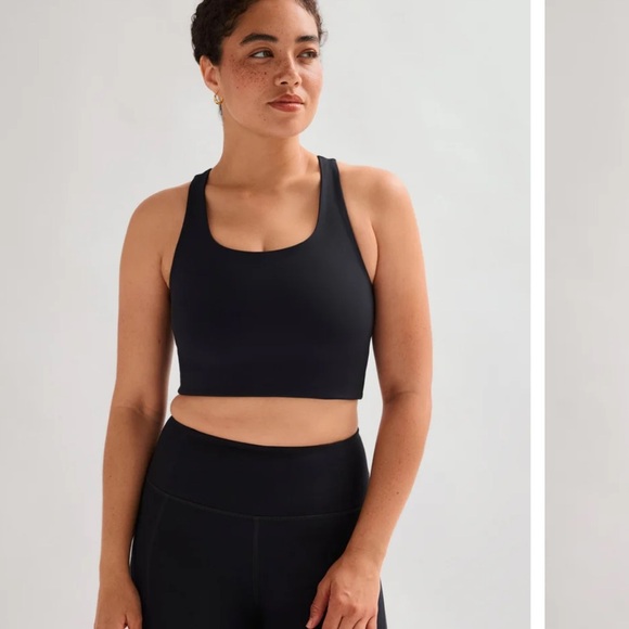 Girlfriend Collective Black Paloma Racerback Bra Size Small - Picture 1 of 6